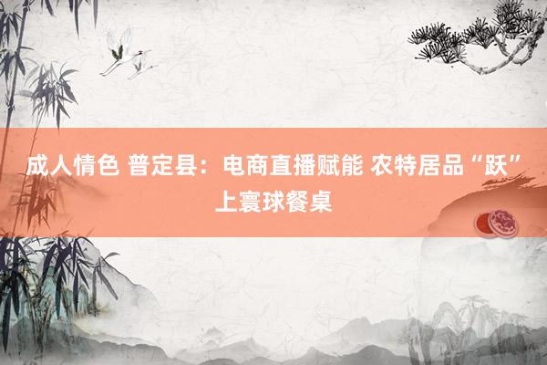 成人情色 普定县：电商直播赋能 农特居品“跃”上寰球餐桌