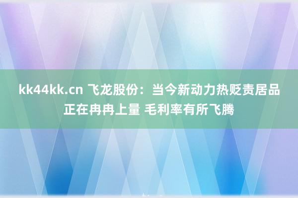 kk44kk.cn 飞龙股份：当今新动力热贬责居品正在冉冉上量 毛利率有所飞腾