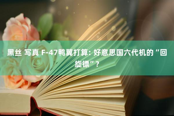 黑丝 写真 F-47鸭翼打算: 好意思国六代机的“回旋镖”?