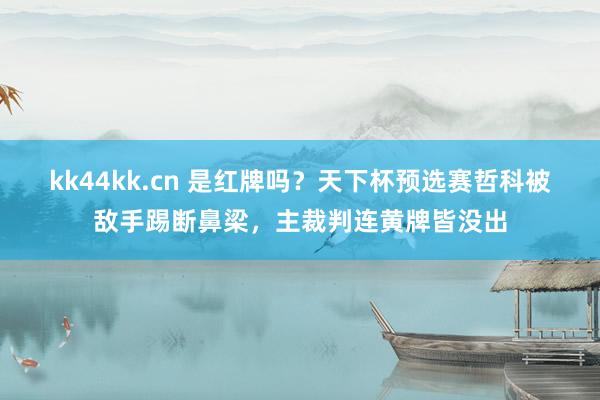 kk44kk.cn 是红牌吗？天下杯预选赛哲科被敌手踢断鼻梁，主裁判连黄牌皆没出