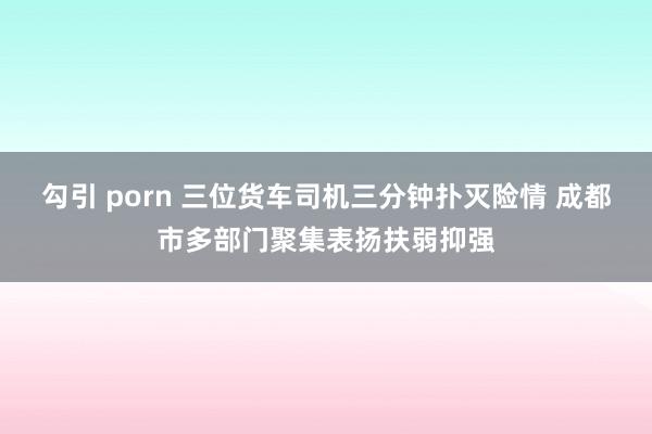勾引 porn 三位货车司机三分钟扑灭险情 成都市多部门聚集表扬扶弱抑强