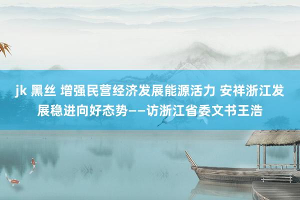jk 黑丝 增强民营经济发展能源活力 安祥浙江发展稳进向好态势——访浙江省委文书王浩