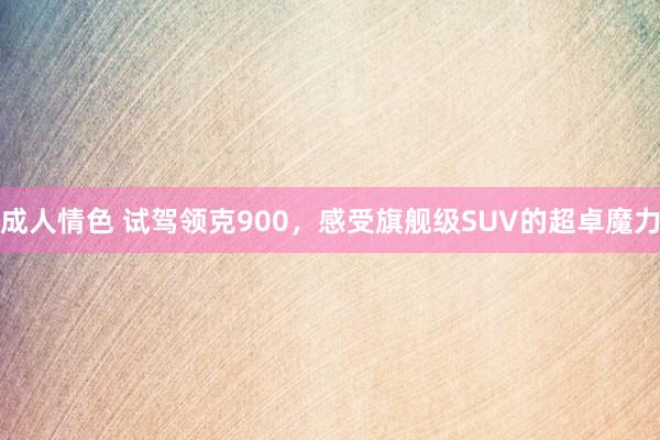 成人情色 试驾领克900，感受旗舰级SUV的超卓魔力