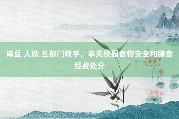 麻豆 人妖 五部门联手，事关校园食物安全和膳食经费处分