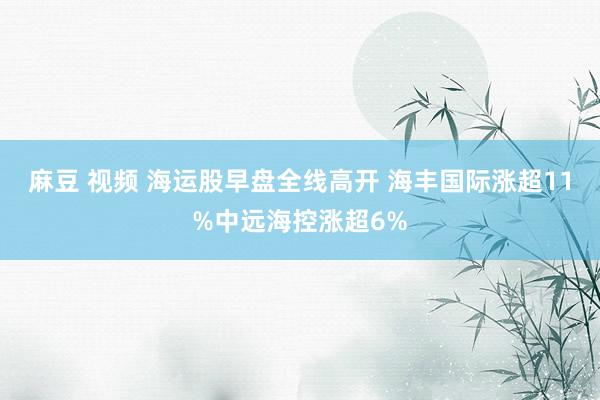 麻豆 视频 海运股早盘全线高开 海丰国际涨超11%中远海控涨超6%