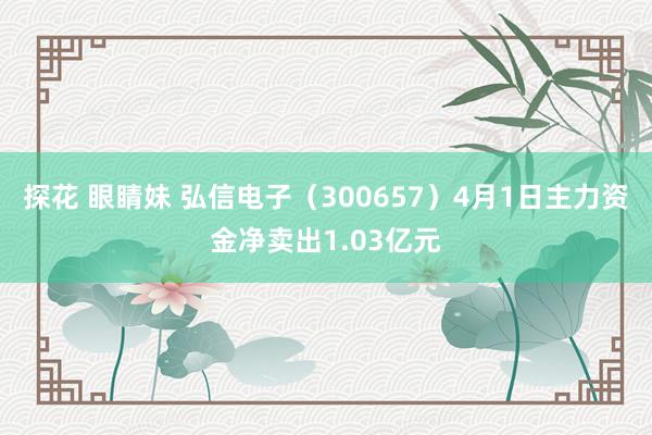 探花 眼睛妹 弘信电子（300657）4月1日主力资金净卖出1.03亿元