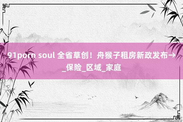 91porn soul 全省草创！舟猴子租房新政发布→_保险_区域_家庭