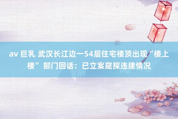 av 巨乳 武汉长江边一54层住宅楼顶出现“楼上楼” 部门回话：已立案窥探违建情况