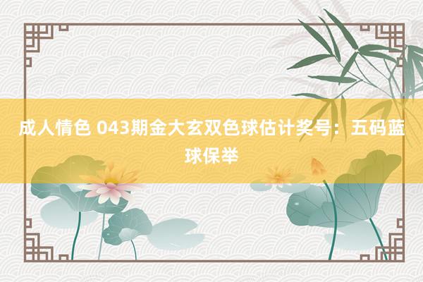 成人情色 043期金大玄双色球估计奖号：五码蓝球保举