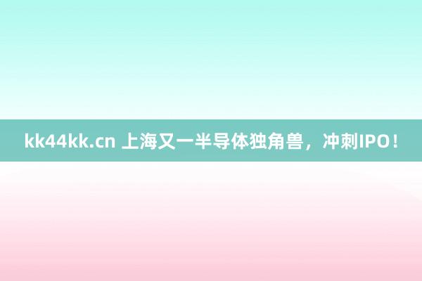kk44kk.cn 上海又一半导体独角兽，冲刺IPO！