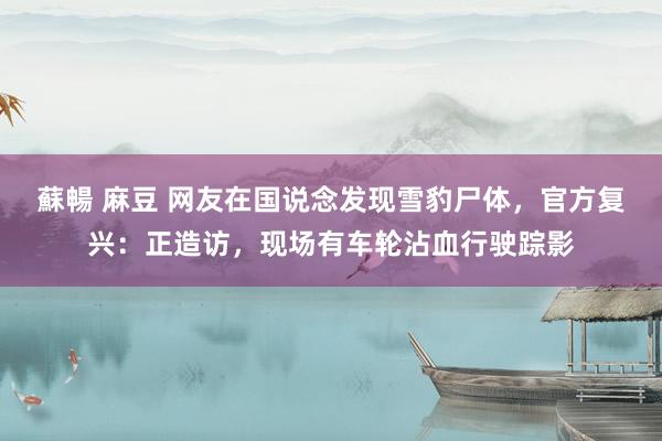 蘇暢 麻豆 网友在国说念发现雪豹尸体，官方复兴：正造访，现场有车轮沾血行驶踪影