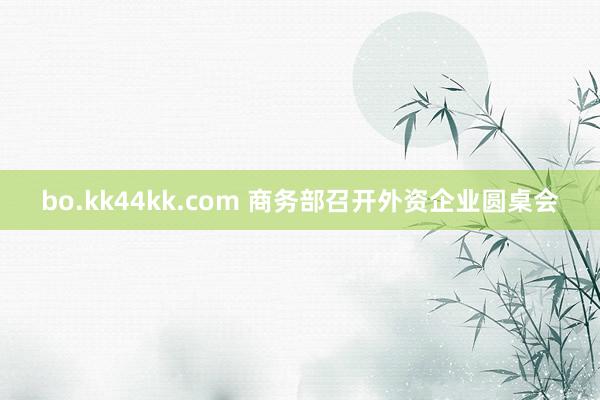 bo.kk44kk.com 商务部召开外资企业圆桌会