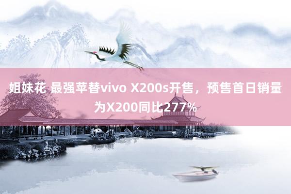 姐妹花 最强苹替vivo X200s开售，预售首日销量为X200同比277%